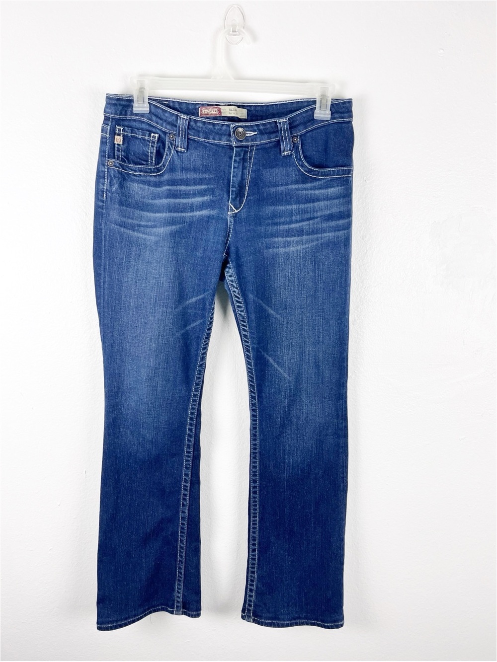 BIG STAR Hazel Curvy Fit Distressed Five Pockets Blue Denim Jeans 33L Western